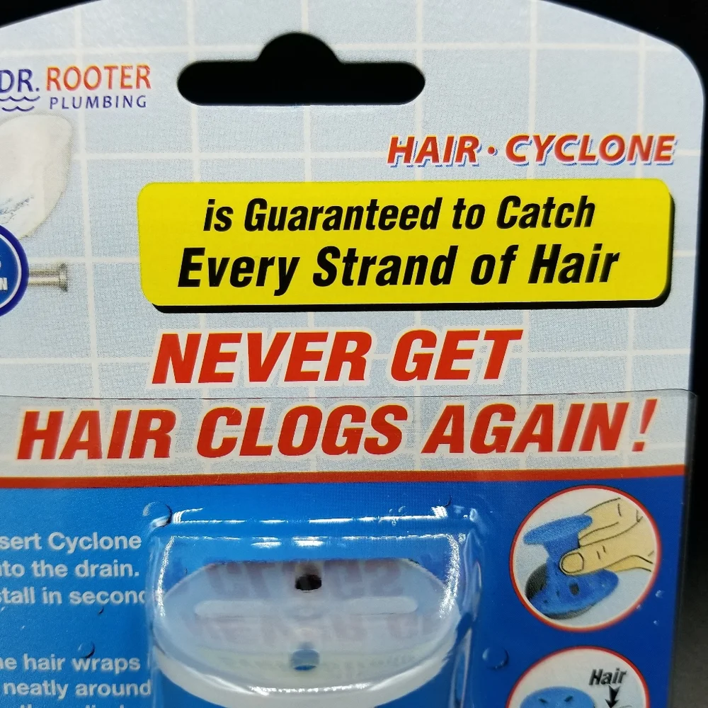 Dr. Rooter HAIR CYCLONE Drain Hair & Clogs STOPPER for Shower & Bath Tub Drains